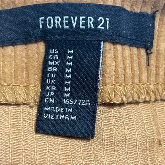 Forever 21 Women’s Corduroy Mini Skirt Tan with Front Zipper – Size M - Picture 4 of 4